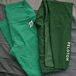 2 Pair Green Peloton Pocket Cadent Leggings - MEDIUM